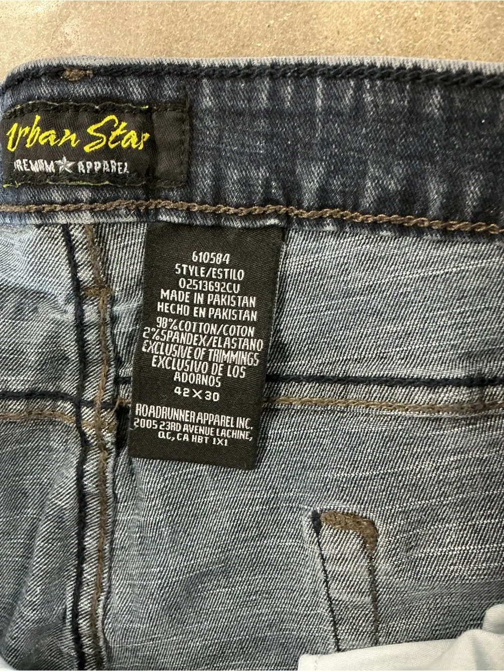 Urban Star Men’s 42x30 Straight Leg Stretch Dark Wash Jeans Classic Denim Pants